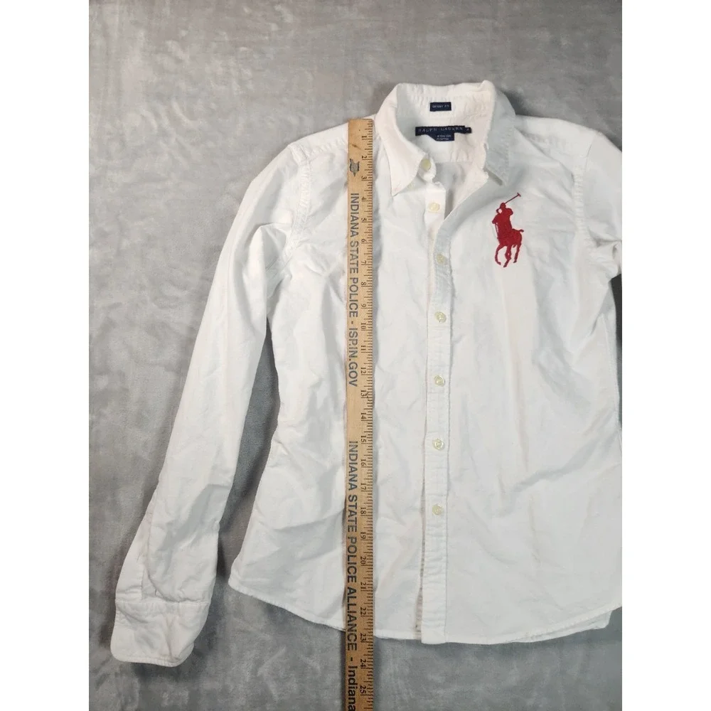 Polo by Ralph Lauren White Button-Down Shirt with Red Pony - Picture 3 of 5